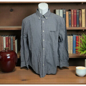 Men's Ben Sherman Heritage Button Down Shirt Sz XL Blue Check Long-Sleeve Pocket